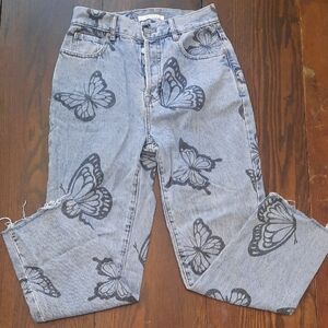😘 PacSun Blue Straight Leg Jeans with Artistic Touch